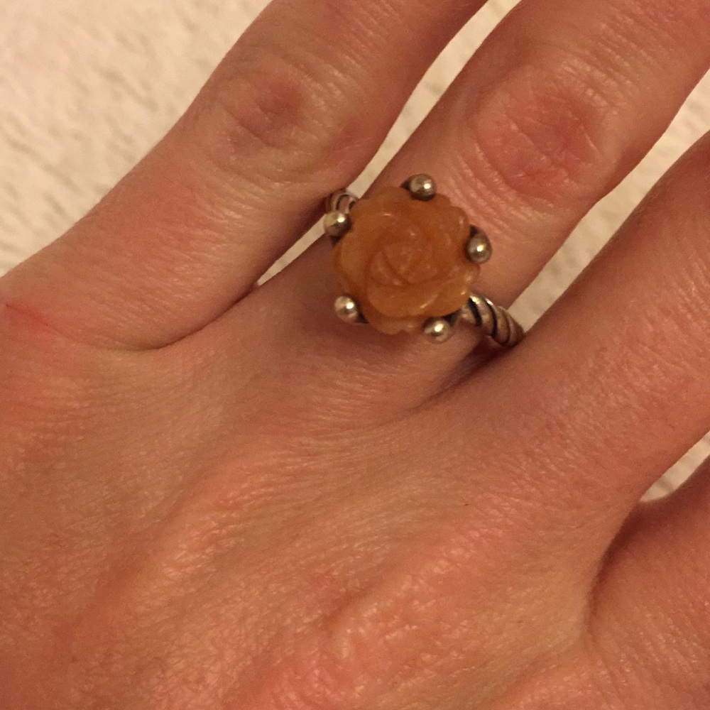 Peach Rose Pandora Ring size 6